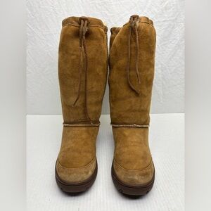 Ugg Women's Tall Suede Pull-On Boots in Chestnut Brown, SZ 8, box 9
